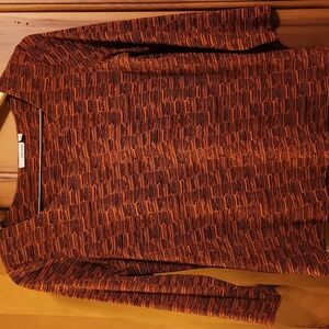 Chic Striped Women's Top in Orange and Black